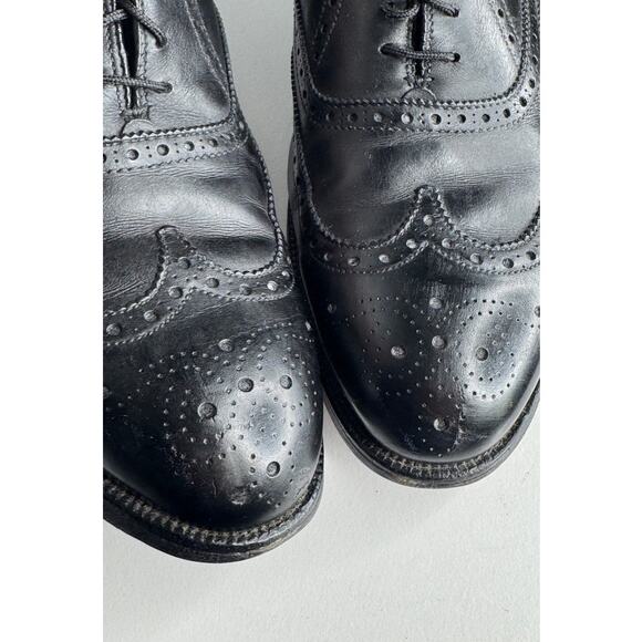 Alden England Black Leather Wingtip Brogue Shoes 12D Vintage main image 2